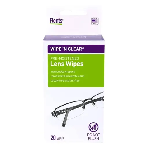 Wipe 'N Clear premoistened Lens wipe